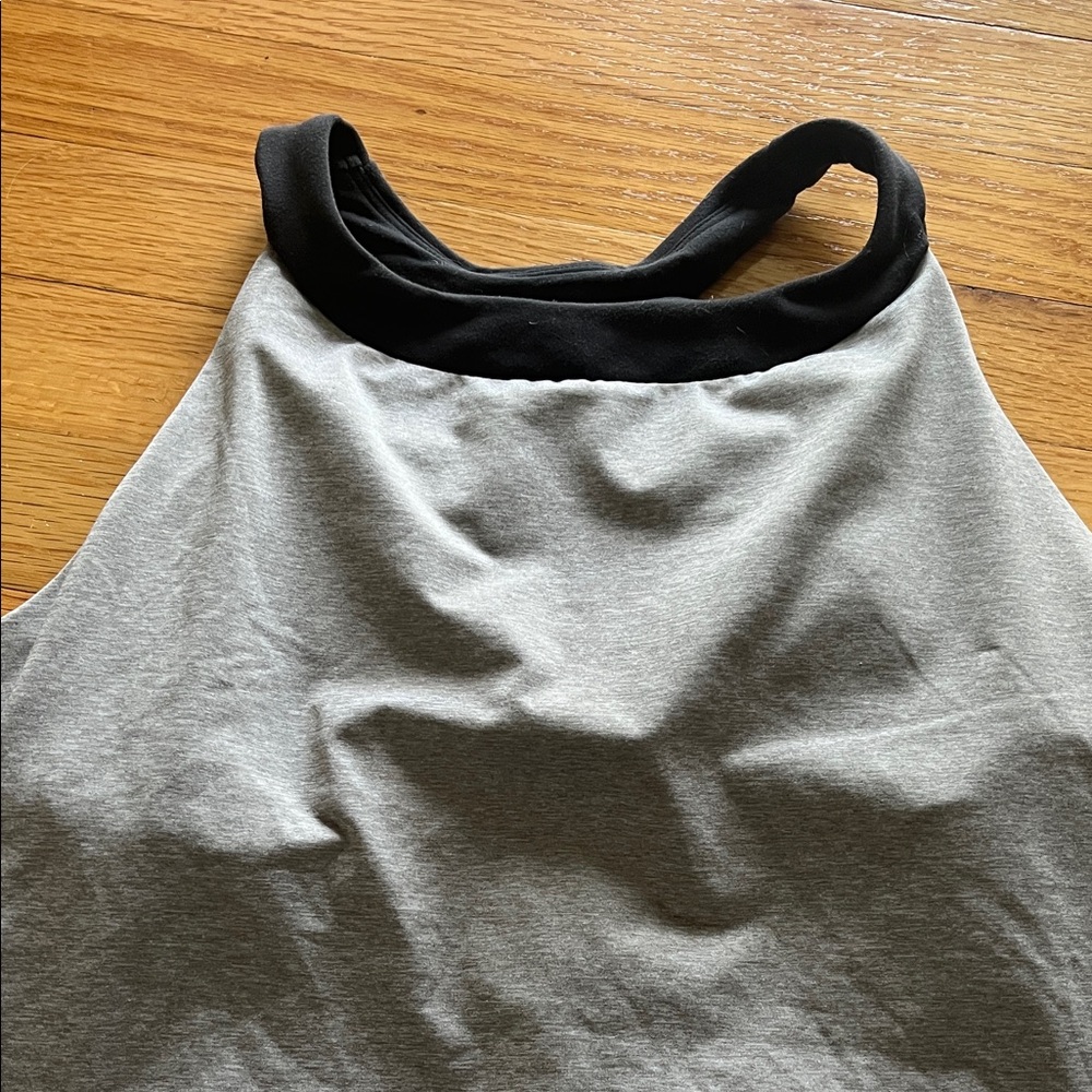 Lucy Heather Gray Tank with Black Trim - Women's Athletic Halter - Picture 2 of 7